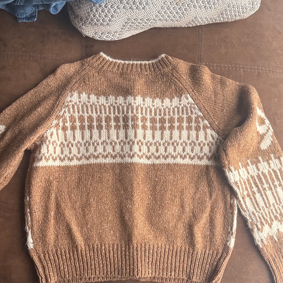 Blu Pepper Brown and Cream Swan Pattern Cardigan Sweater - Picture 6 of 6